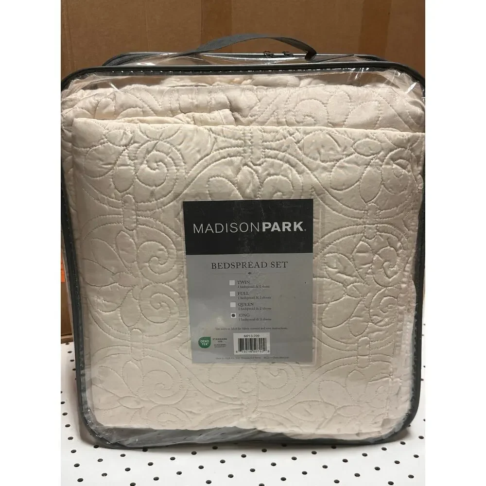 Madison Park Mansfield Oversized Antimicrobial Treated 3pc Bedspread Set